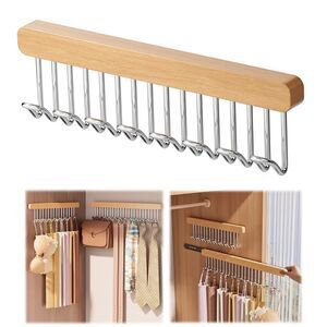 Pull Out Closet Hanger 8 Hooks Valet Slider Organizer Hat Bra Swimsuit Tie Scarf